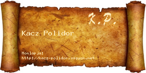 Kacz Polidor névjegykártya
